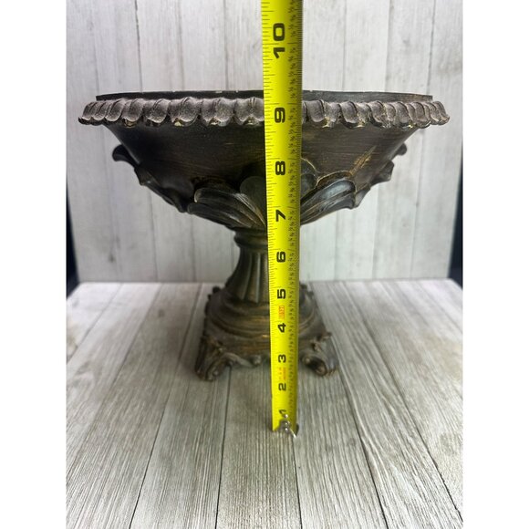 Vtg Resin Decorative Footed Bowl Classic Home Decor 9" Tall 10" Diameter Col C - Picture 7 of 10